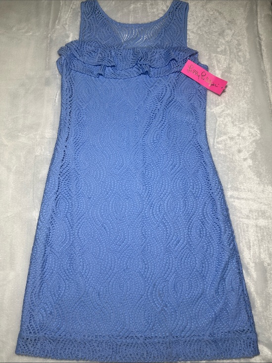 Lilly Pulitzer Dresses & Skirts - Lilly PulitzerJanine Shift Dress Blue Peri Flowering Leaf Lace Size 6